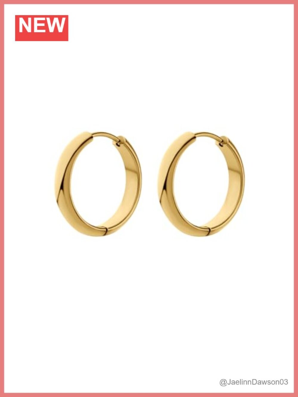 16mm Gold Plated Stainless Steel Hoop Earrings Witchy Hypoallergenic
